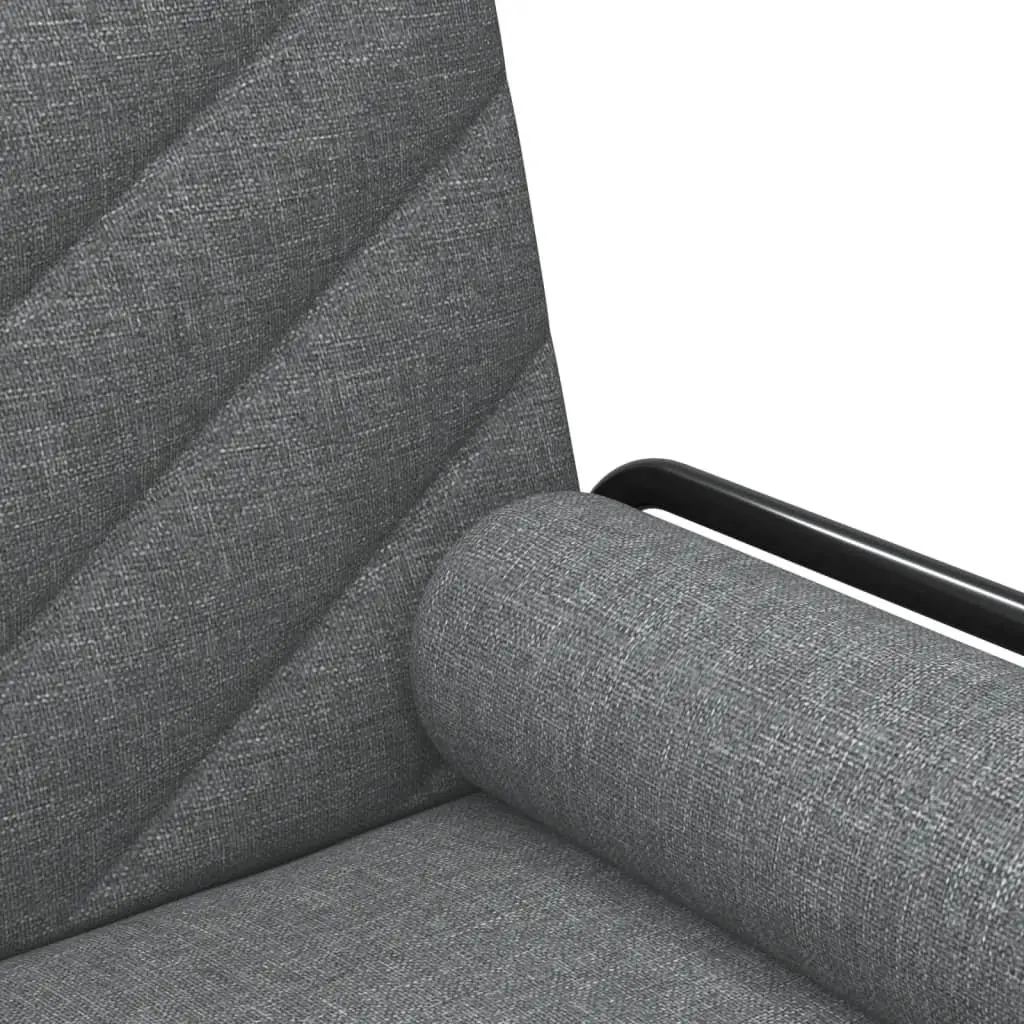 Grey Fabric Sofa Bed with Armrests and Adjustable Backrest