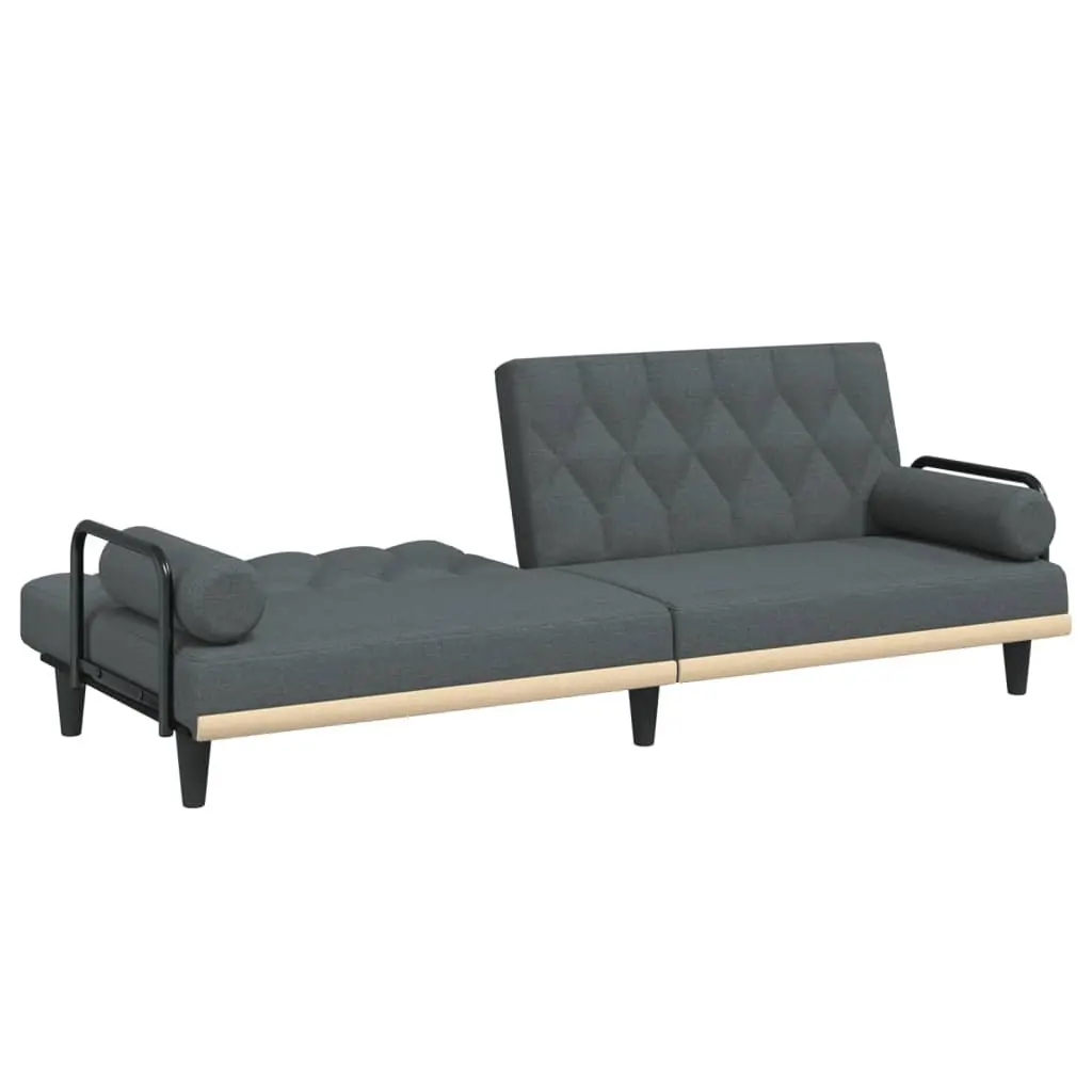 Grey Fabric Sofa Bed with Adjustable Backrest