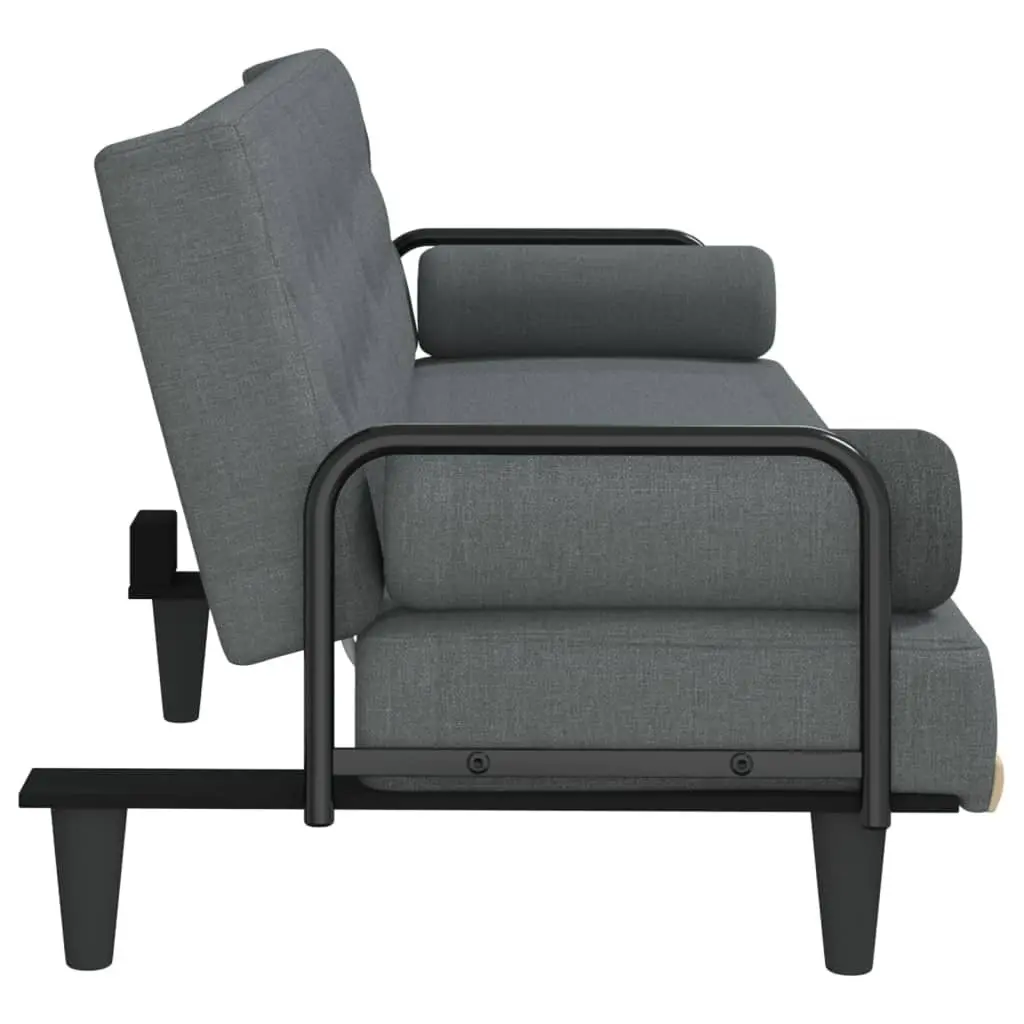 Grey Fabric Sofa Bed with Adjustable Backrest