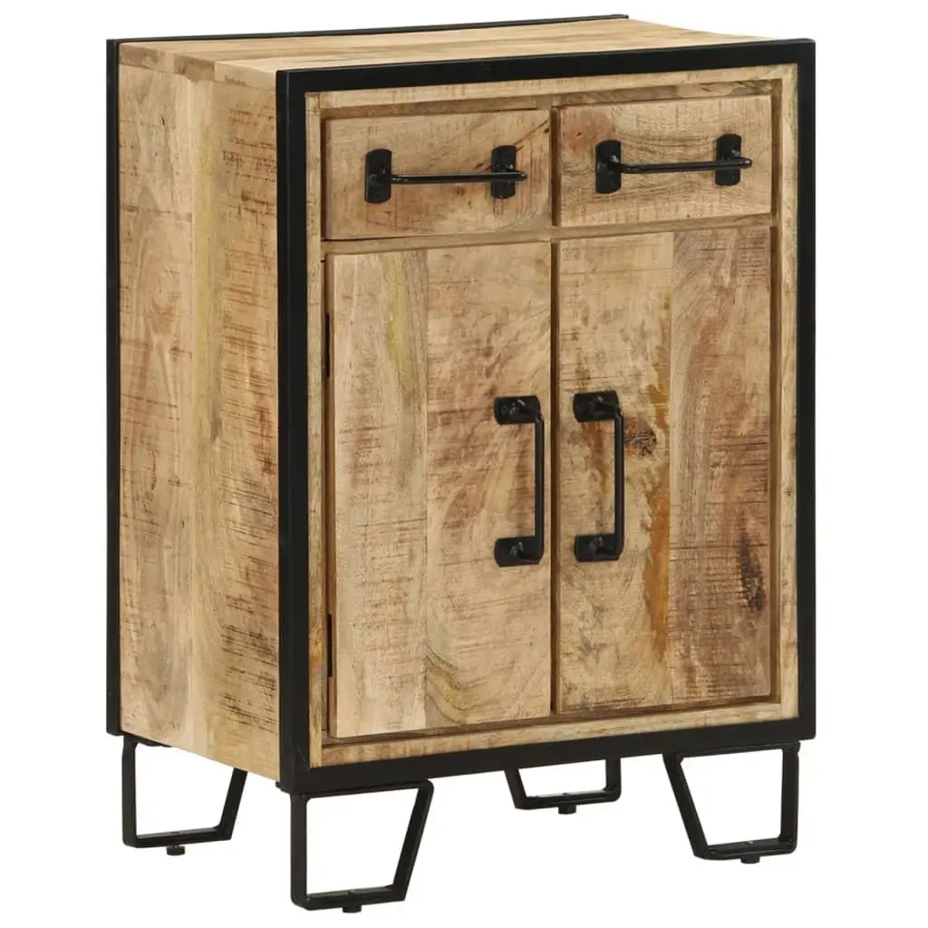 Sideboard Cabinet with 2 Drawers Storage Buffet Brown Furniture Solid Wood Iron