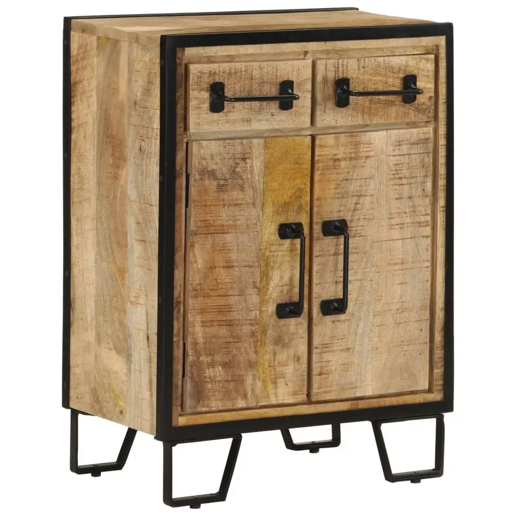 Sideboard Cabinet with 2 Drawers Storage Buffet Brown Furniture Solid Wood Iron
