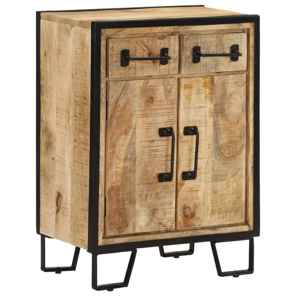 Sideboard Cabinet with 2 Drawers Storage Buffet Brown Furniture Solid Wood Iron