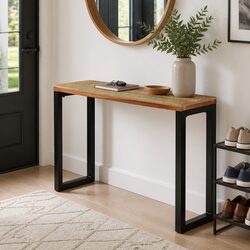 Solid Reclaimed Wood Console Table for Entryway 110x35x75 cm