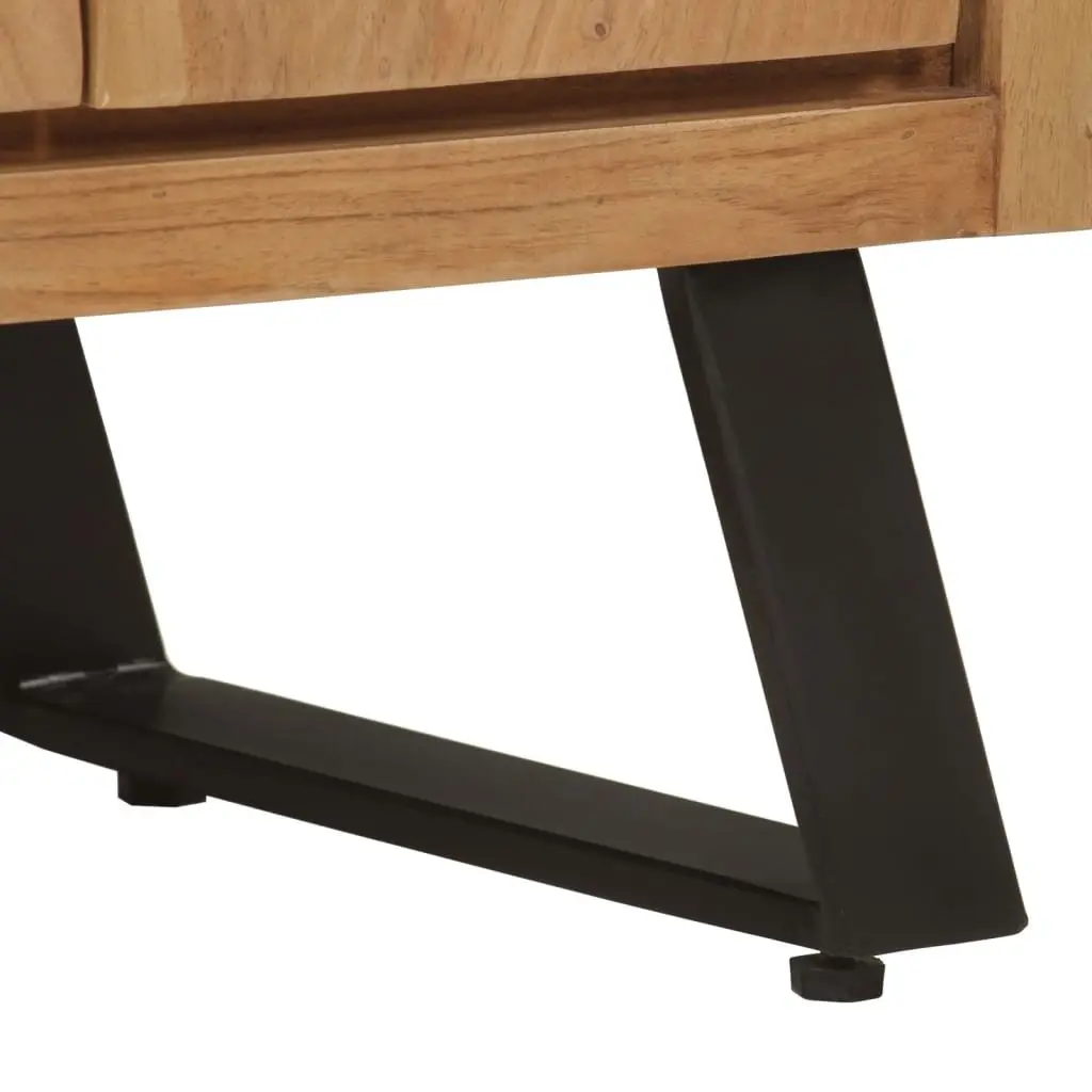 Solid Wood Sideboard Storage Cabinet in Brown