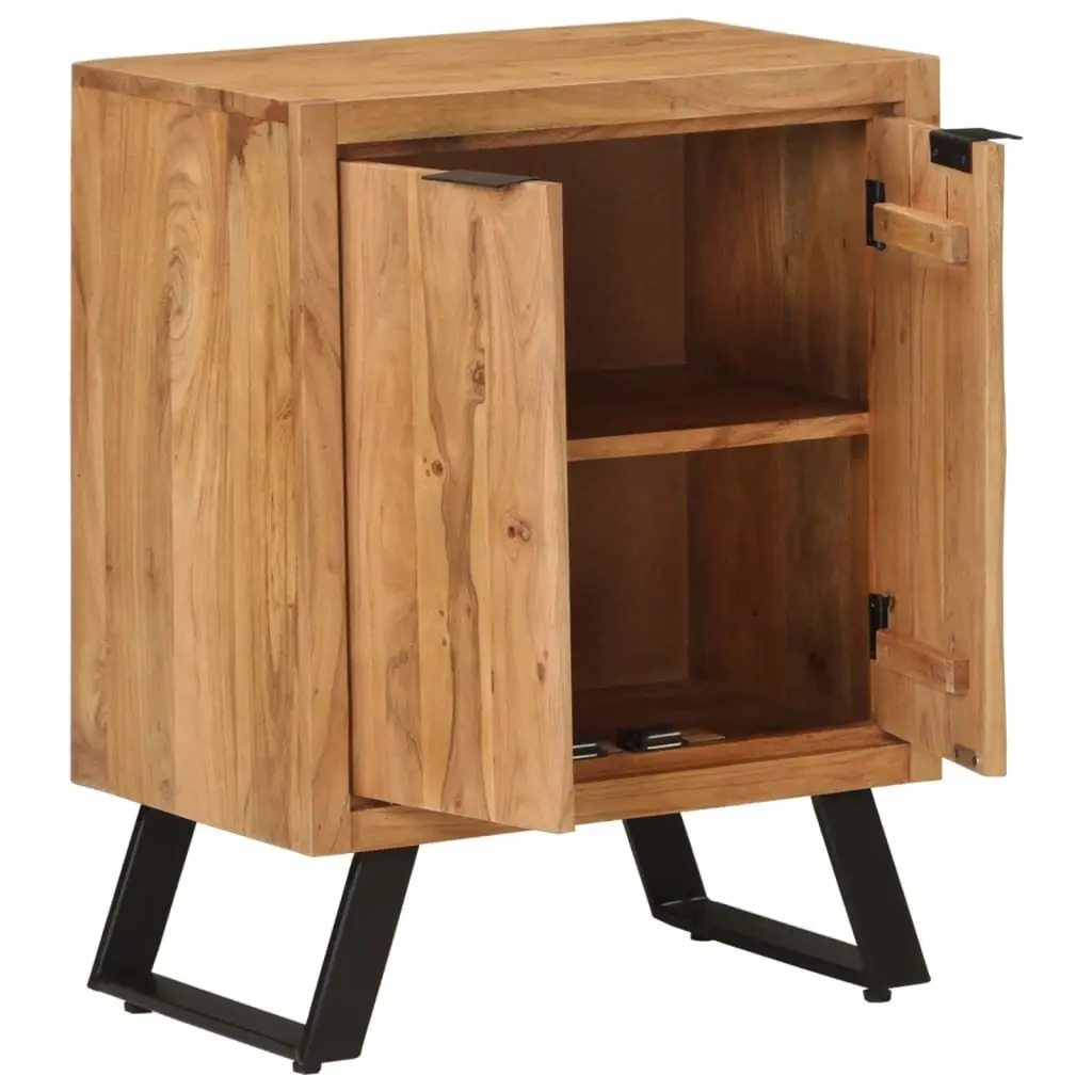 Solid Wood Sideboard Storage Cabinet in Brown