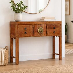 Inviting Solid Wood Console Table with Storage Drawers