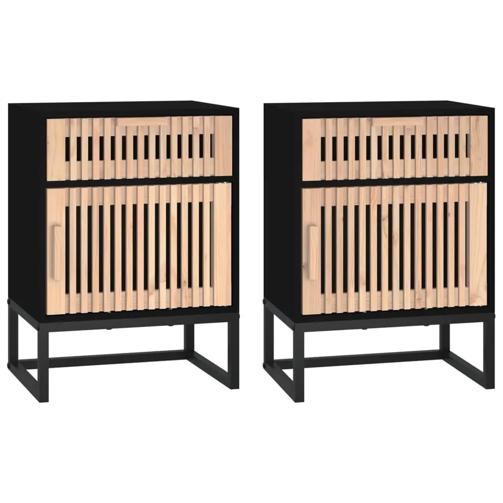 Scandinavian Nightstands 2 pcs Black 40x30x55.5 cm