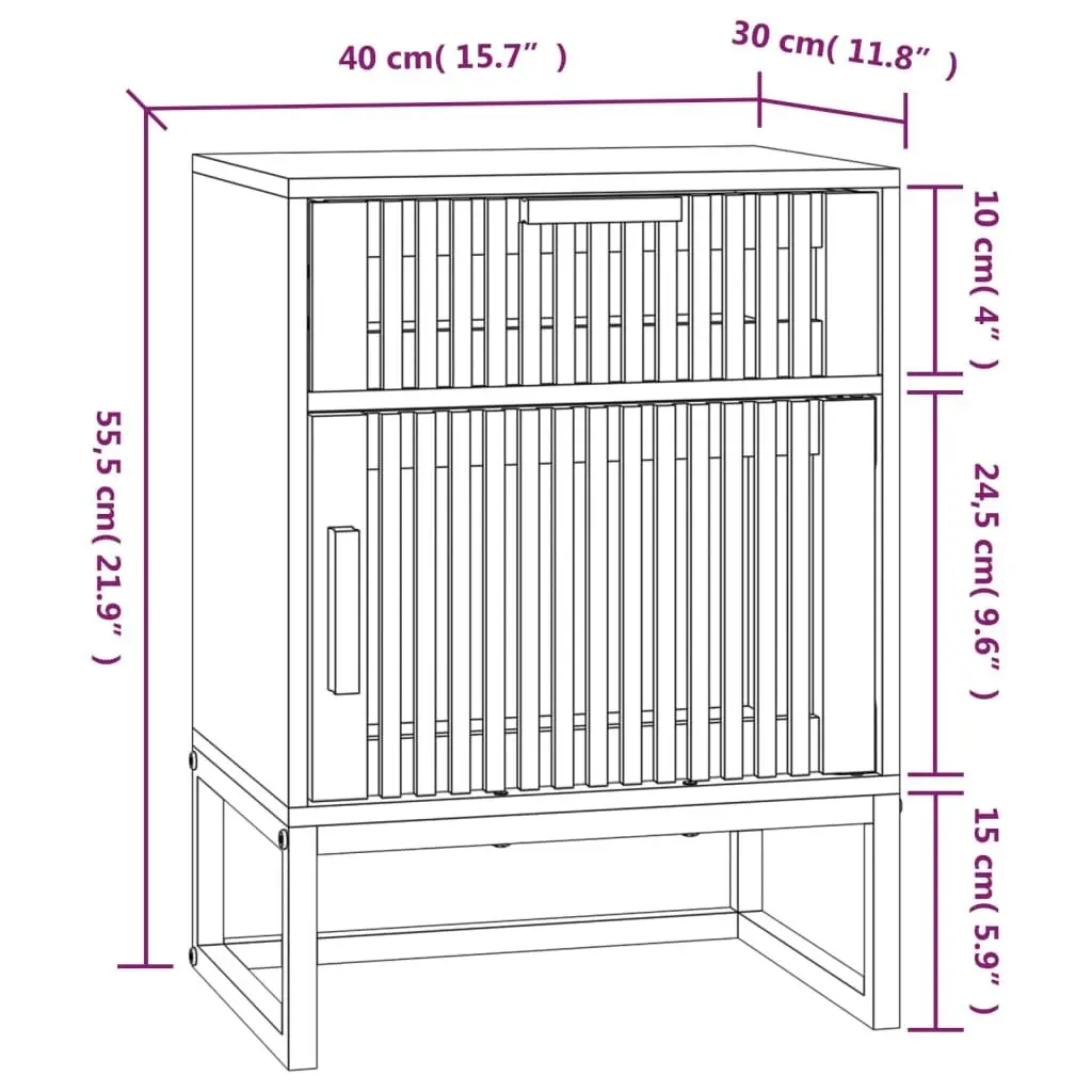 Scandinavian Nightstands 2 pcs Black 40x30x55.5 cm