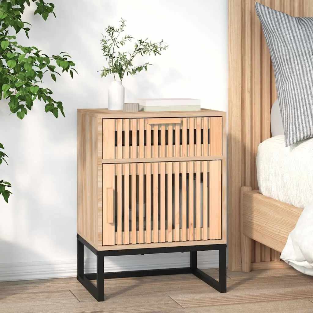 Bedside Cabinets 2 pcs Brown Scandinavian Engineered Wood Nightstand Storage