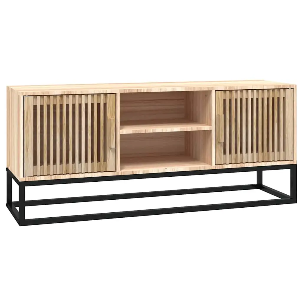 TV Cabinet Brown 105x30x45 cm Engineered Wood Storage Unit with Metal Feet