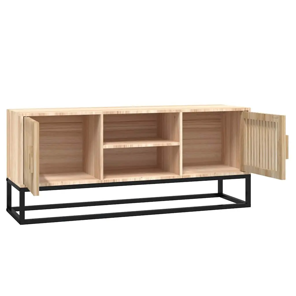 TV Cabinet Brown 105x30x45 cm Engineered Wood Storage Unit with Metal Feet