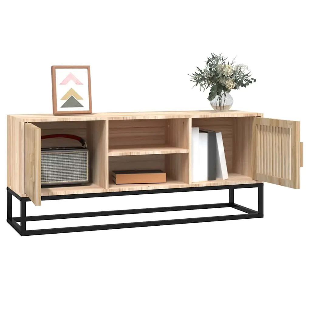 TV Cabinet Brown 105x30x45 cm Engineered Wood Storage Unit with Metal Feet