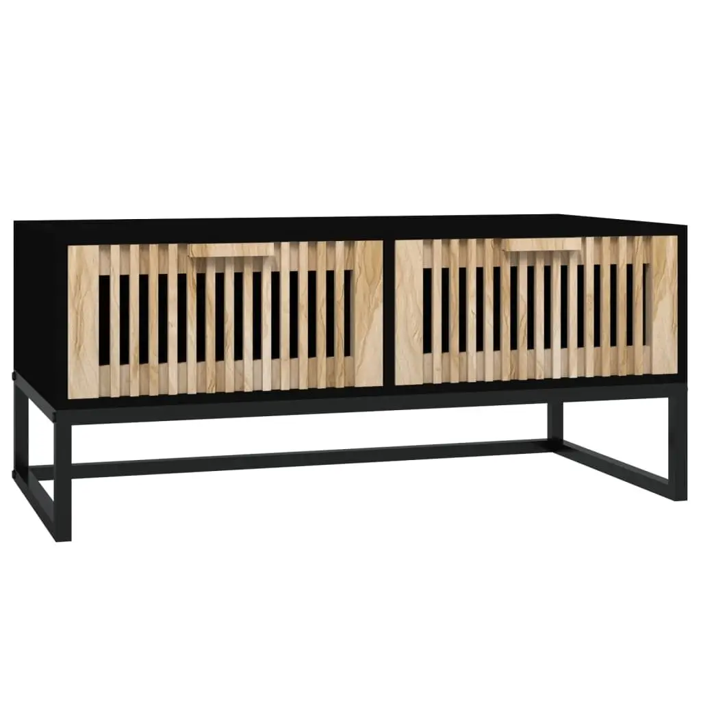 Black Coffee Table with 2 Drawers for Storage
