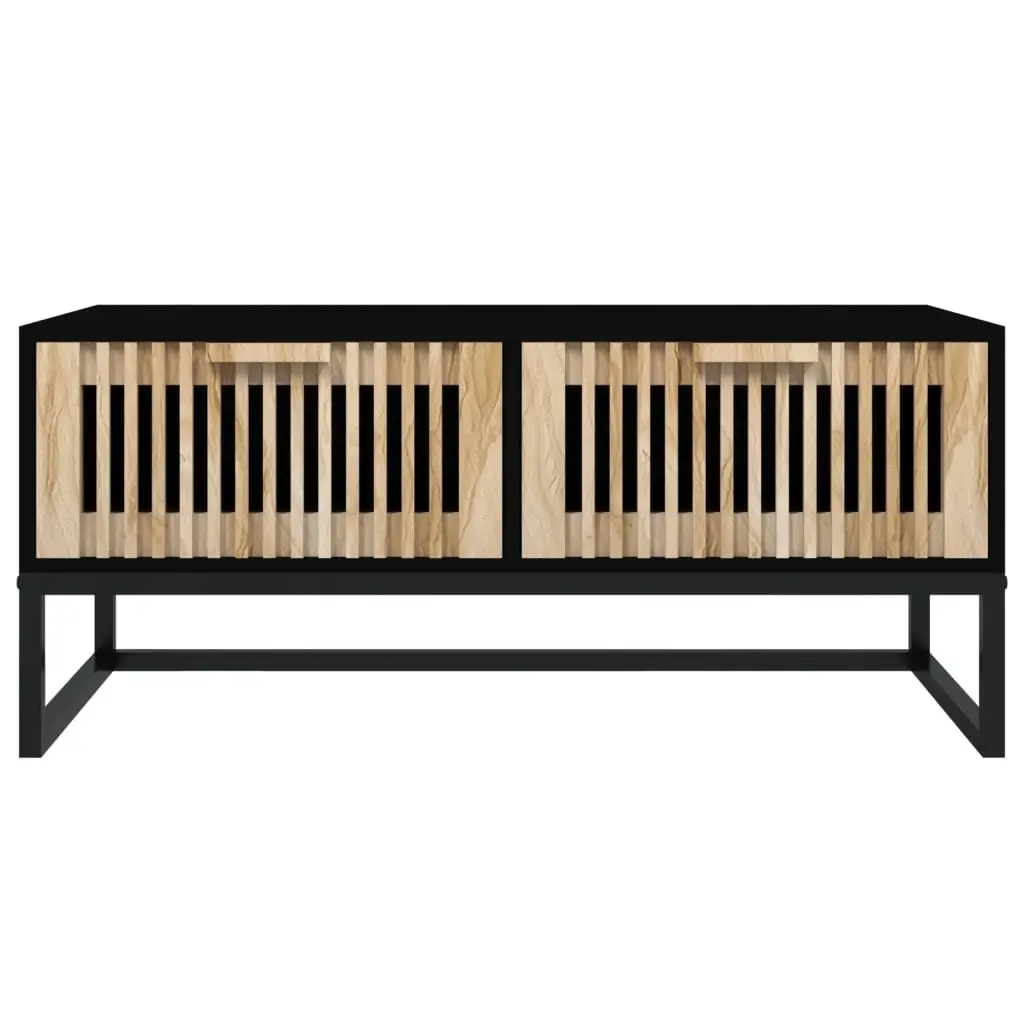 Black Coffee Table with 2 Drawers for Storage