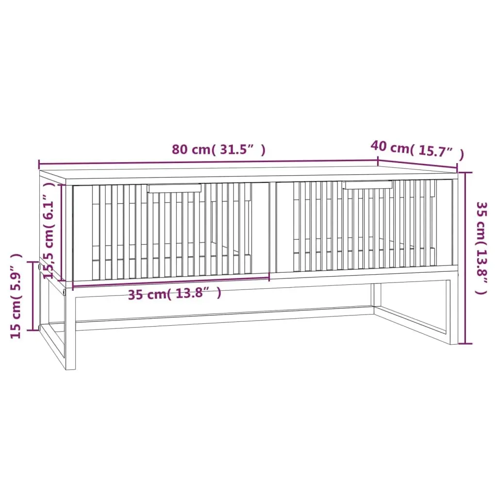 Black Coffee Table with 2 Drawers for Storage