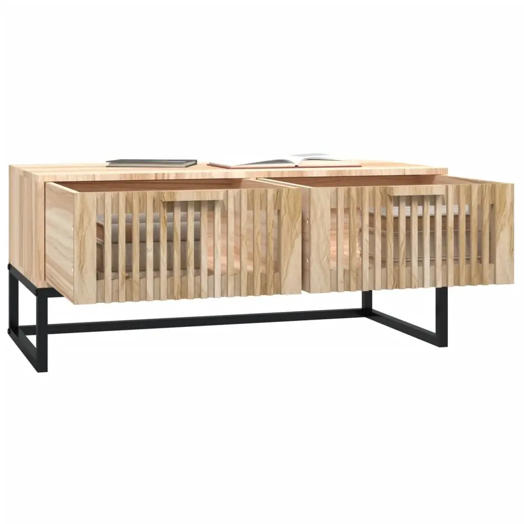 Brown Coffee Table with Storage Drawers