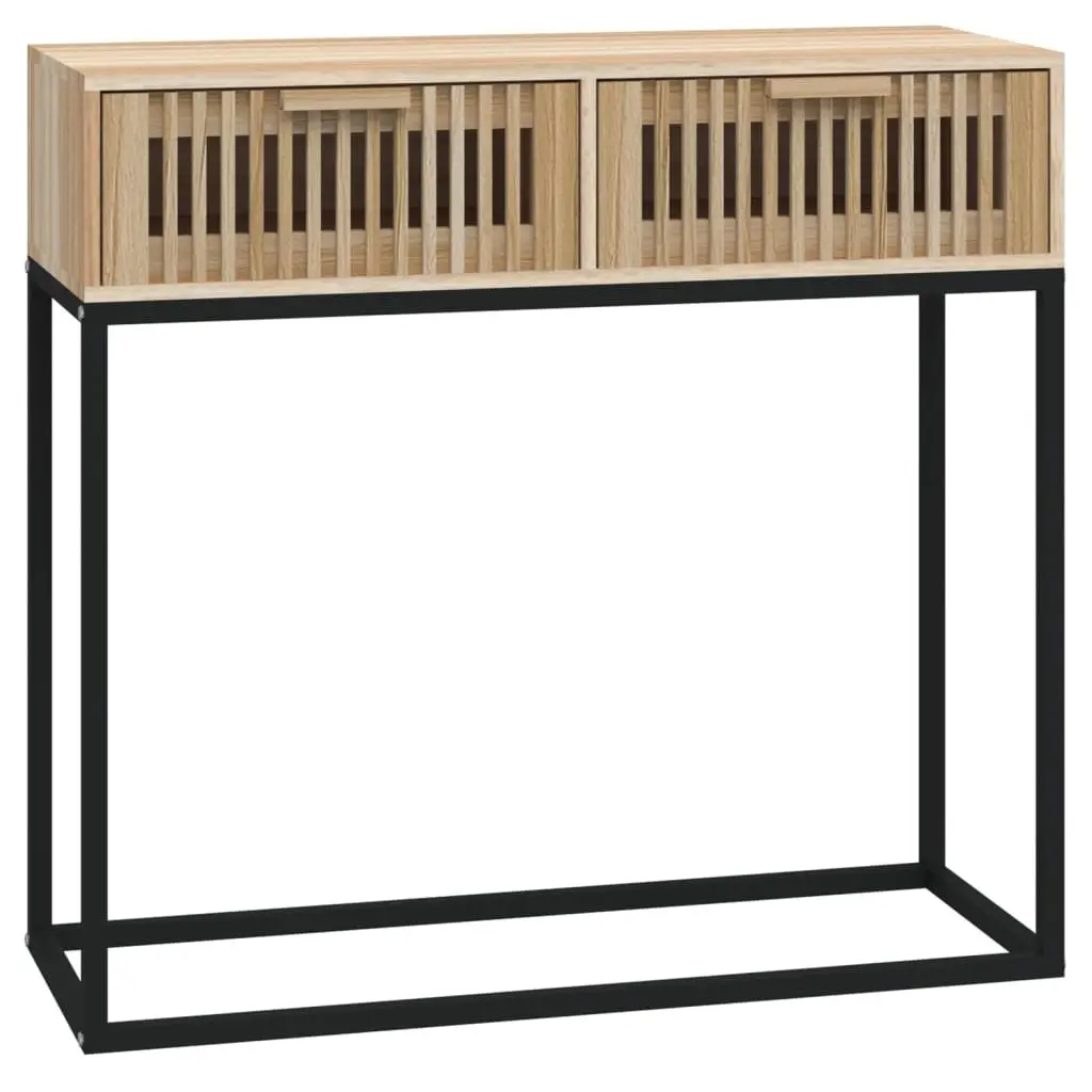 Console Table 80x30x75cm Brown Engineered Wood Iron Hallway Entryway Storage