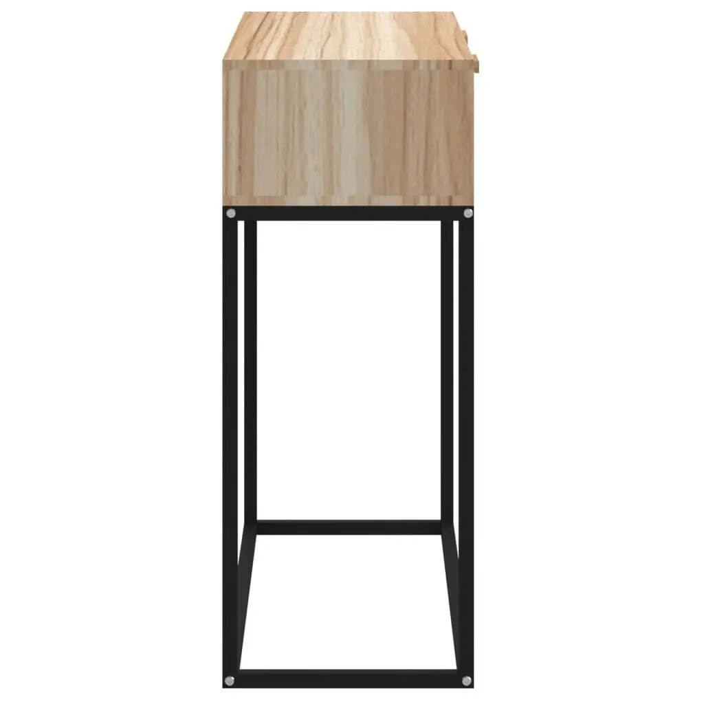 Console Table 80x30x75cm Brown Engineered Wood Iron Hallway Entryway Storage