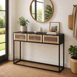 Scandinavian Design Console Table with 3 Drawers