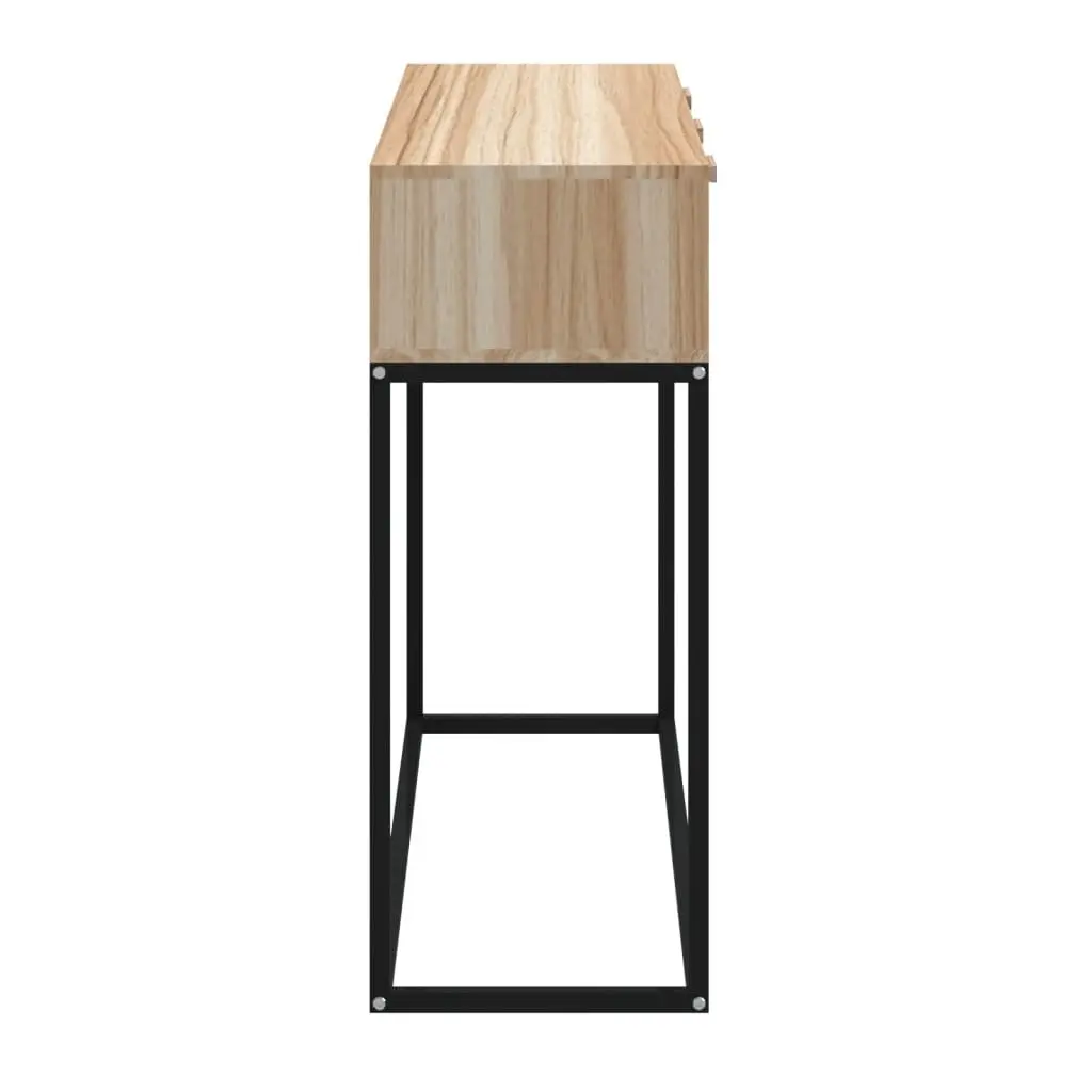 Brown Console Table with 3 Drawers 105x30x75cm