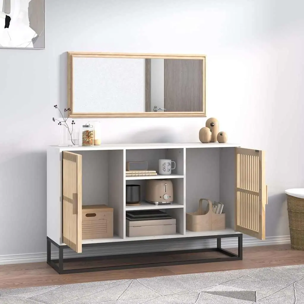 Sideboard White 105x30x65 cm Engineered Wood Storage Cabinet