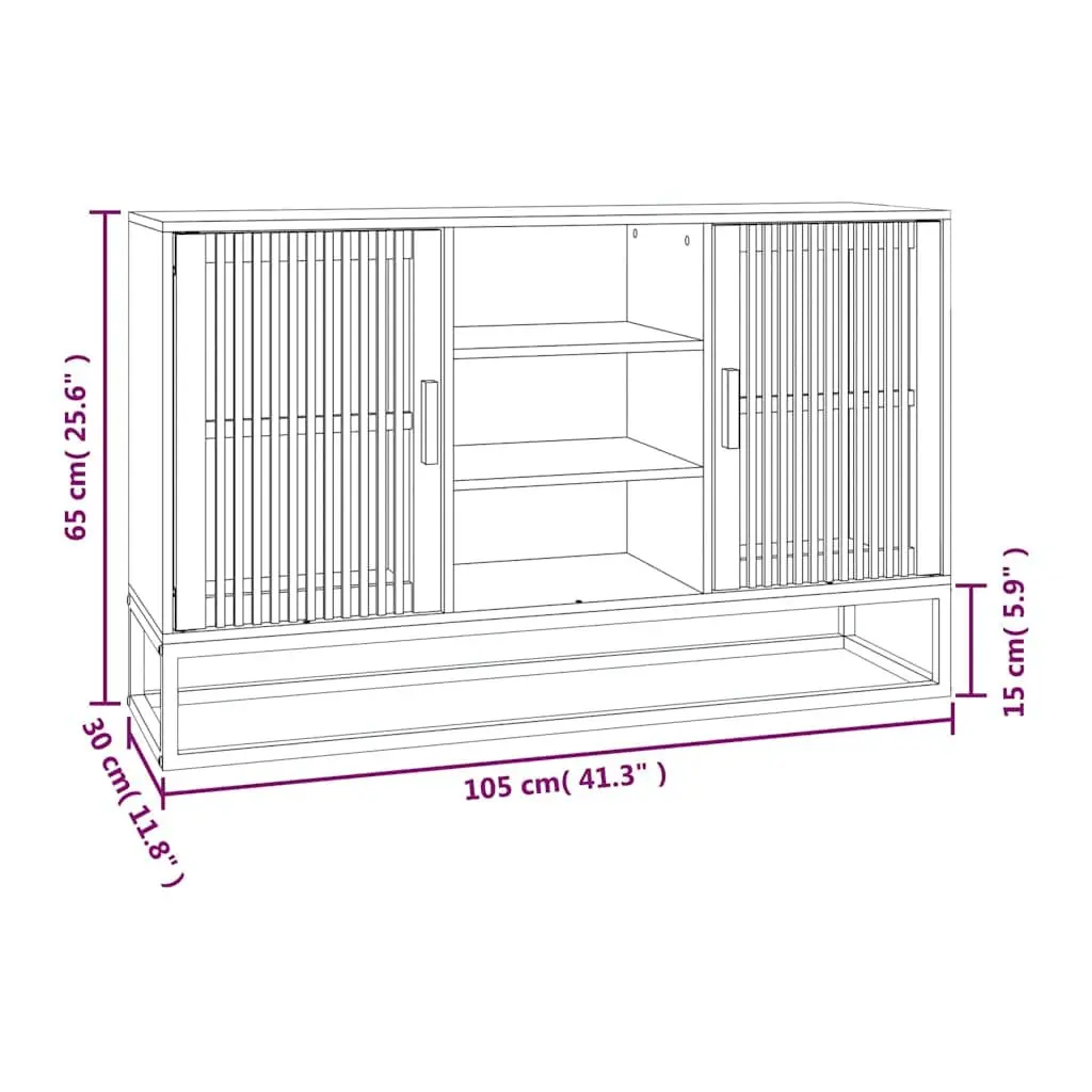 Sideboard White 105x30x65 cm Engineered Wood Storage Cabinet