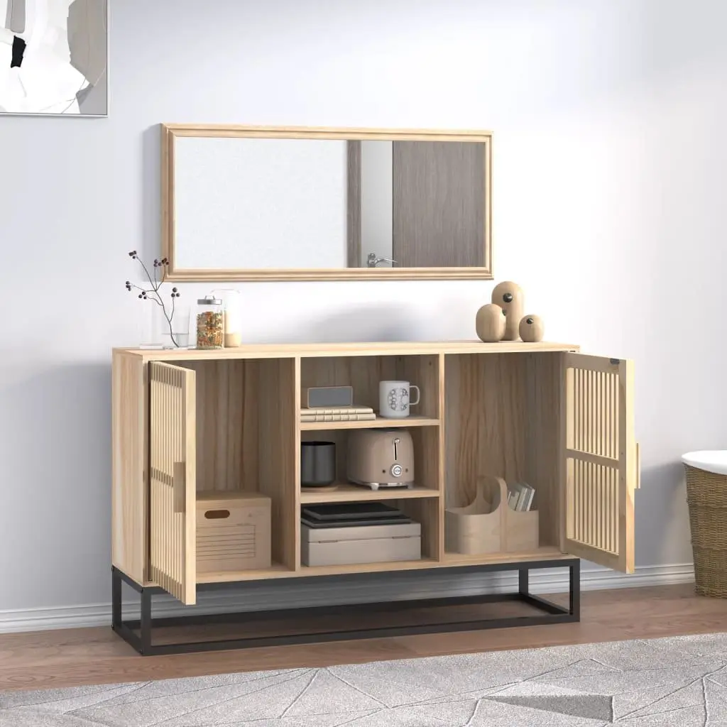 Sideboard Cabinet 105x30x65cm Brown Engineered Wood Storage Buffet Furniture