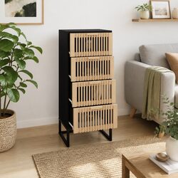 Charming Black Highboard Storage Cabinet for Living Spaces
