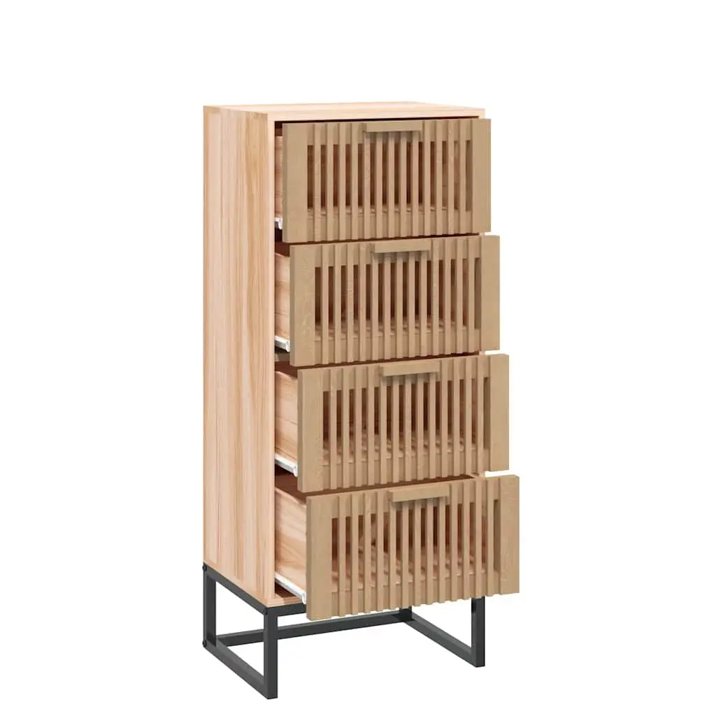 Highboard Brown Engineered Wood Storage Cabinet Tall Sideboa with Drawers