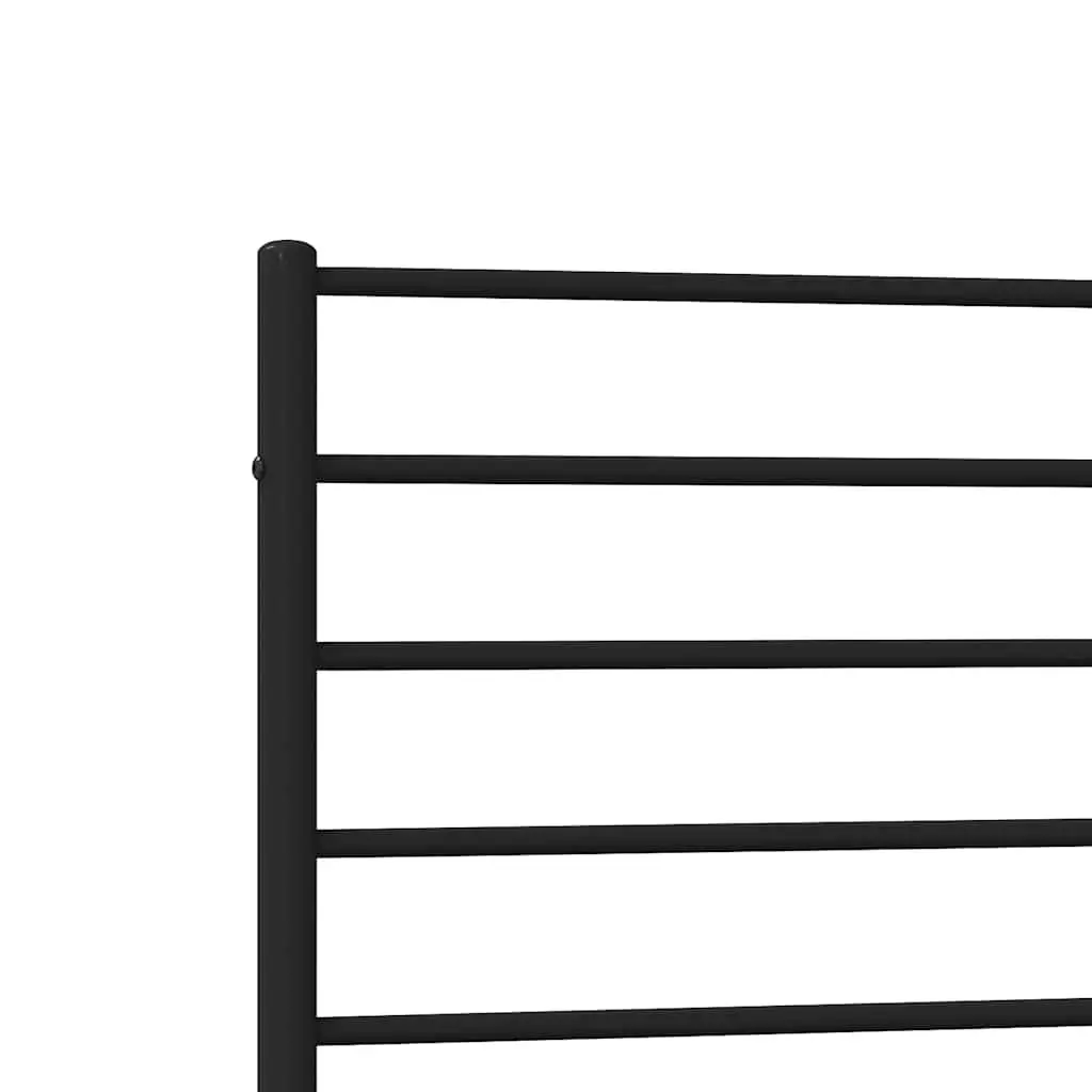 Metal Bed Frame King Single 107x203cm Black Headboard Steel Slatted Base Storage