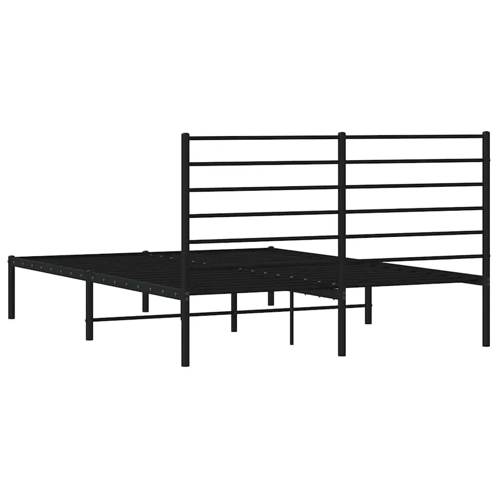 Black Metal Bed Frame 150x200 cm for Lasting Use