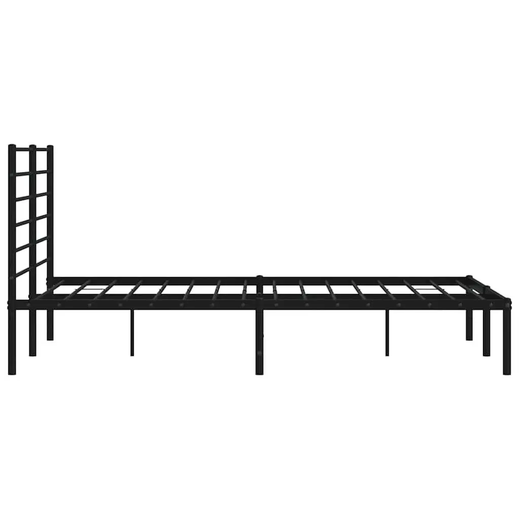 Black Metal Bed Frame 150x200 cm for Lasting Use