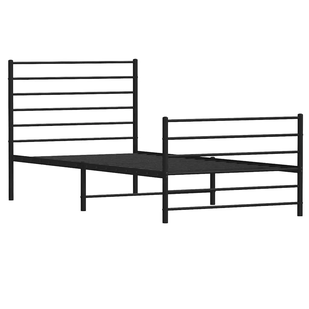 Metal Bed Frame King Single 107x203 cm Black