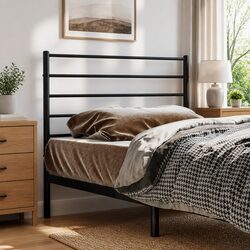 Black Metal Headboard 107cm for Cozy Bedrooms