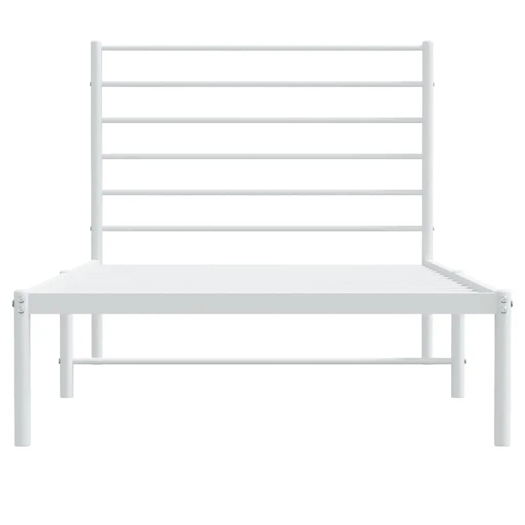 Metal Bed Frame King Single 107x203cm White Powder-coated Steel