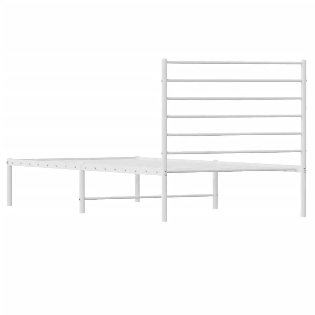 Metal Bed Frame King Single 107x203cm White Powder-coated Steel