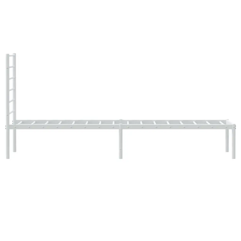 Metal Bed Frame King Single 107x203cm White Powder-coated Steel