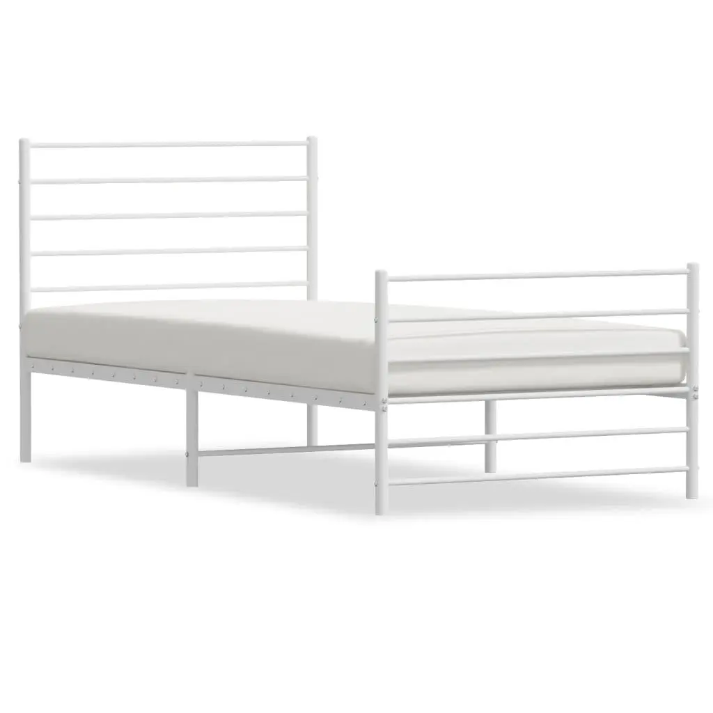 King Single Metal Bed Frame 107x203 cm White