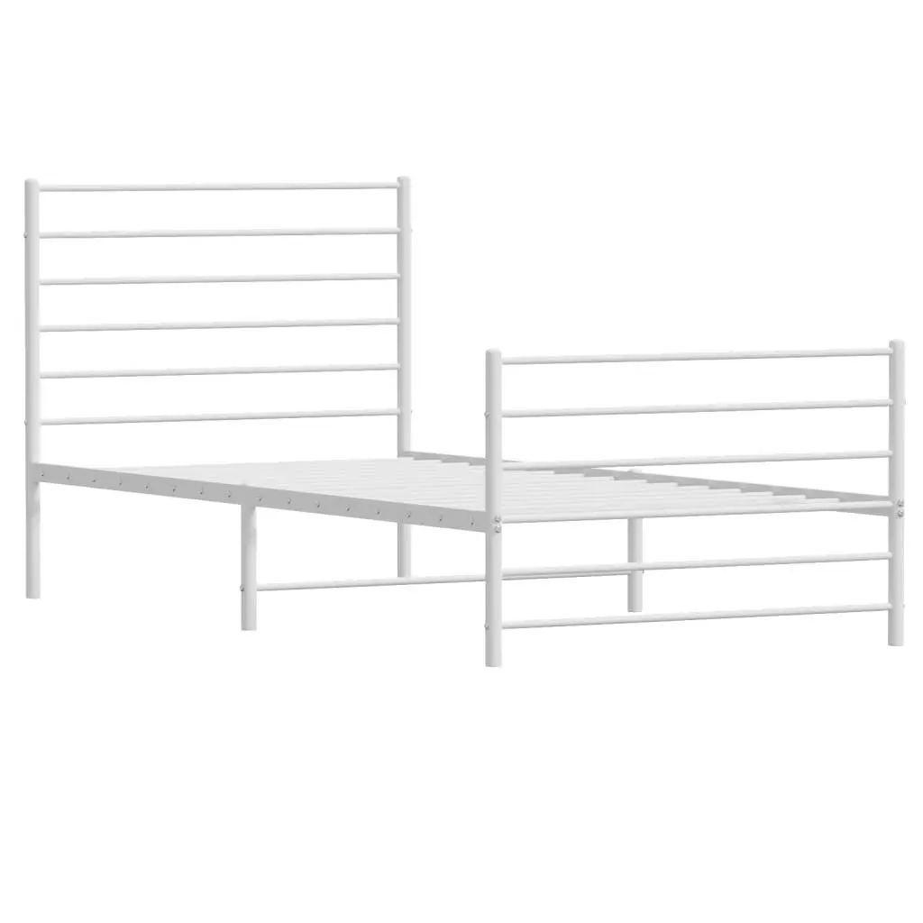 King Single Metal Bed Frame 107x203 cm White