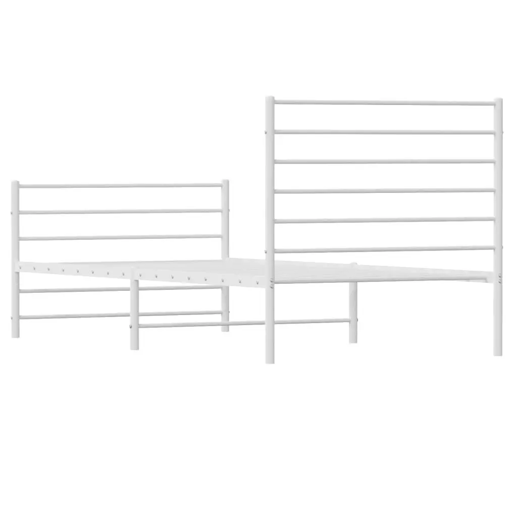 King Single Metal Bed Frame 107x203 cm White