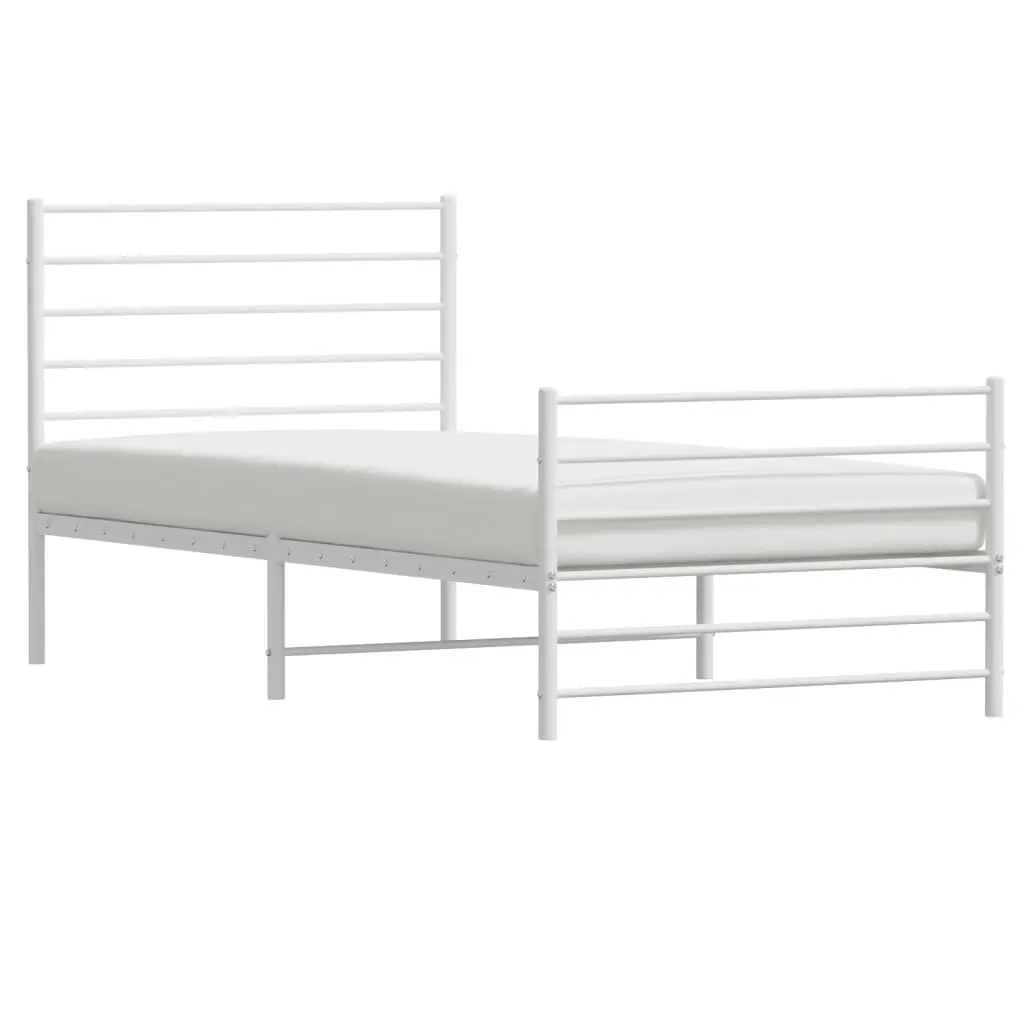 King Single Metal Bed Frame 107x203 cm White