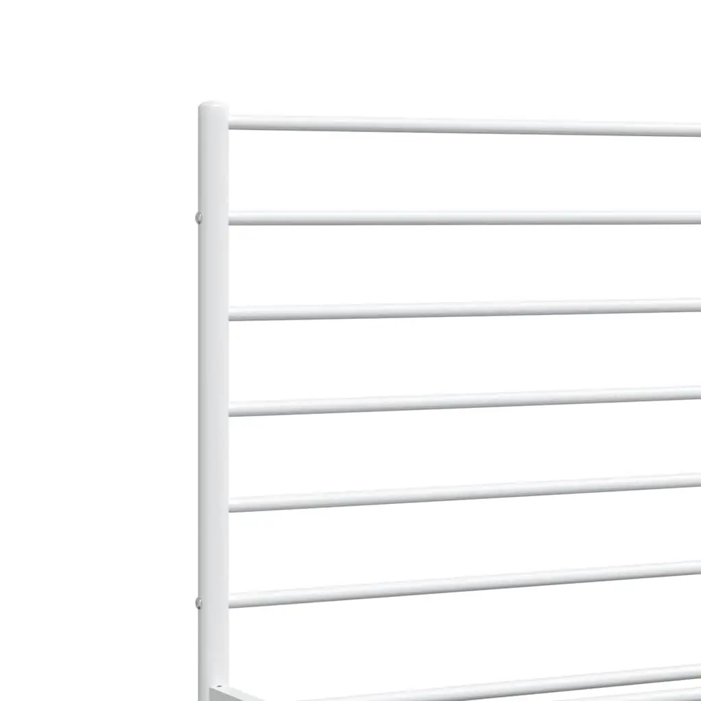 White Steel Metal Bed Frame 150x200 cm with Footboard