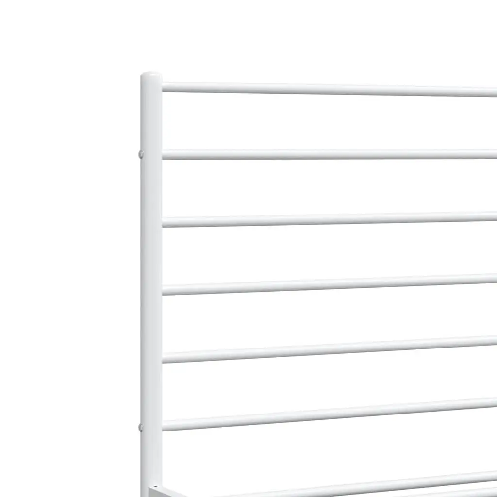 White King Size Metal Bed Frame with Footboard and Headboard