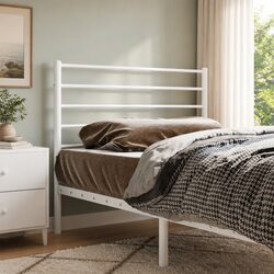 Stylish White Metal Headboard for 90cm Bed Frame