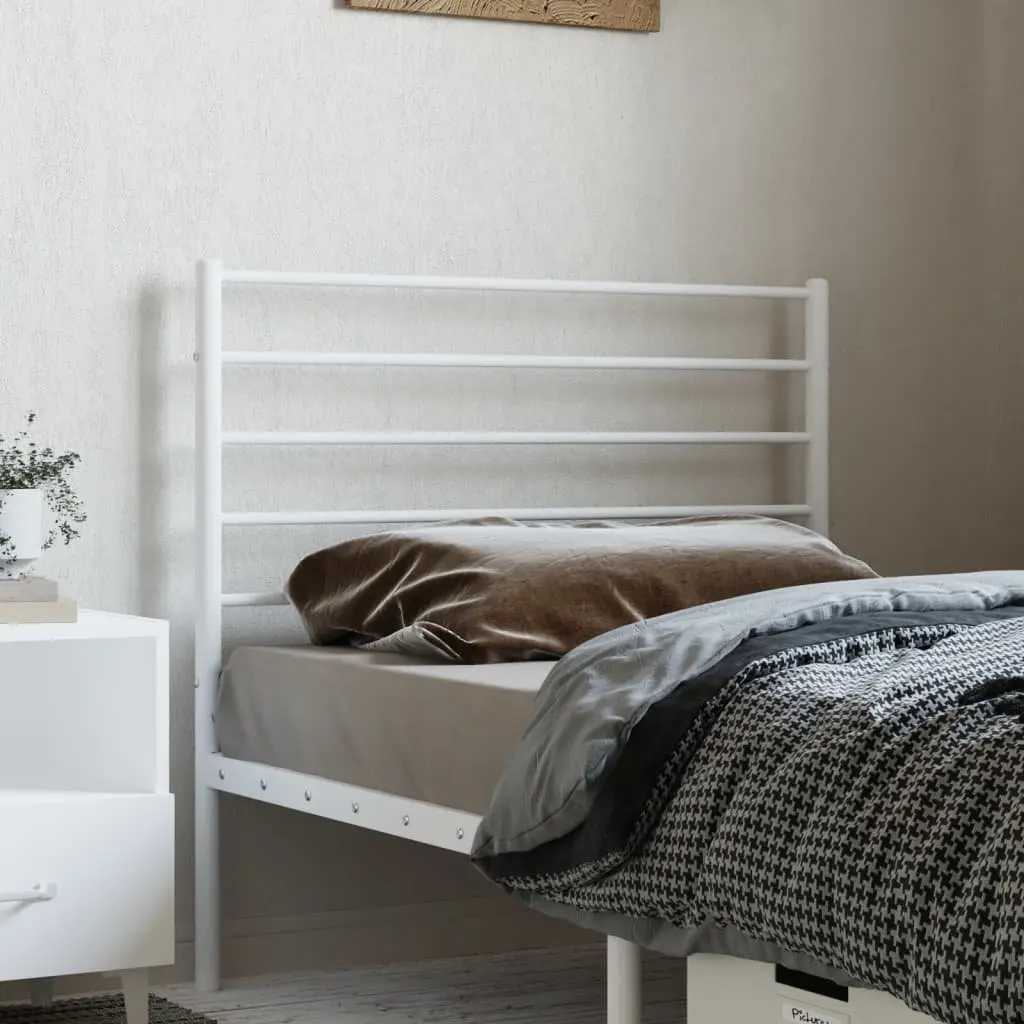 Metal Headboard White 107cm Bed Header Bedroom Furniture Stylish Design