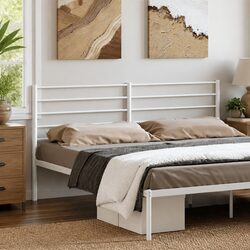 White Metal Headboard for 180cm Bed Frame