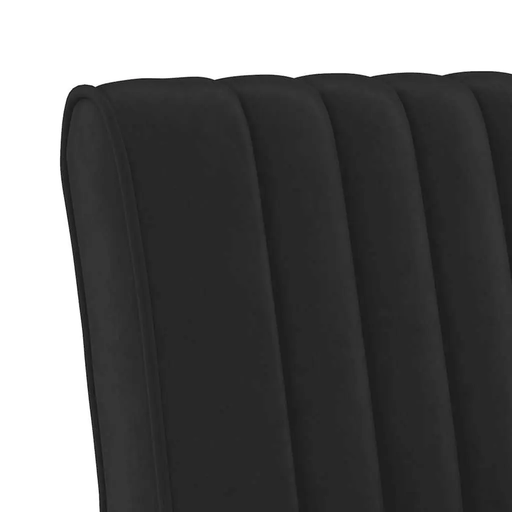 Slipper Chair Black Velvet Upholstered Accent Lounge Seat Wooden Legs
