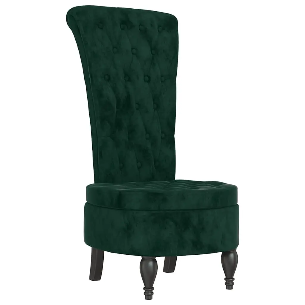 Dark Green Velvet High Back Accent Chair