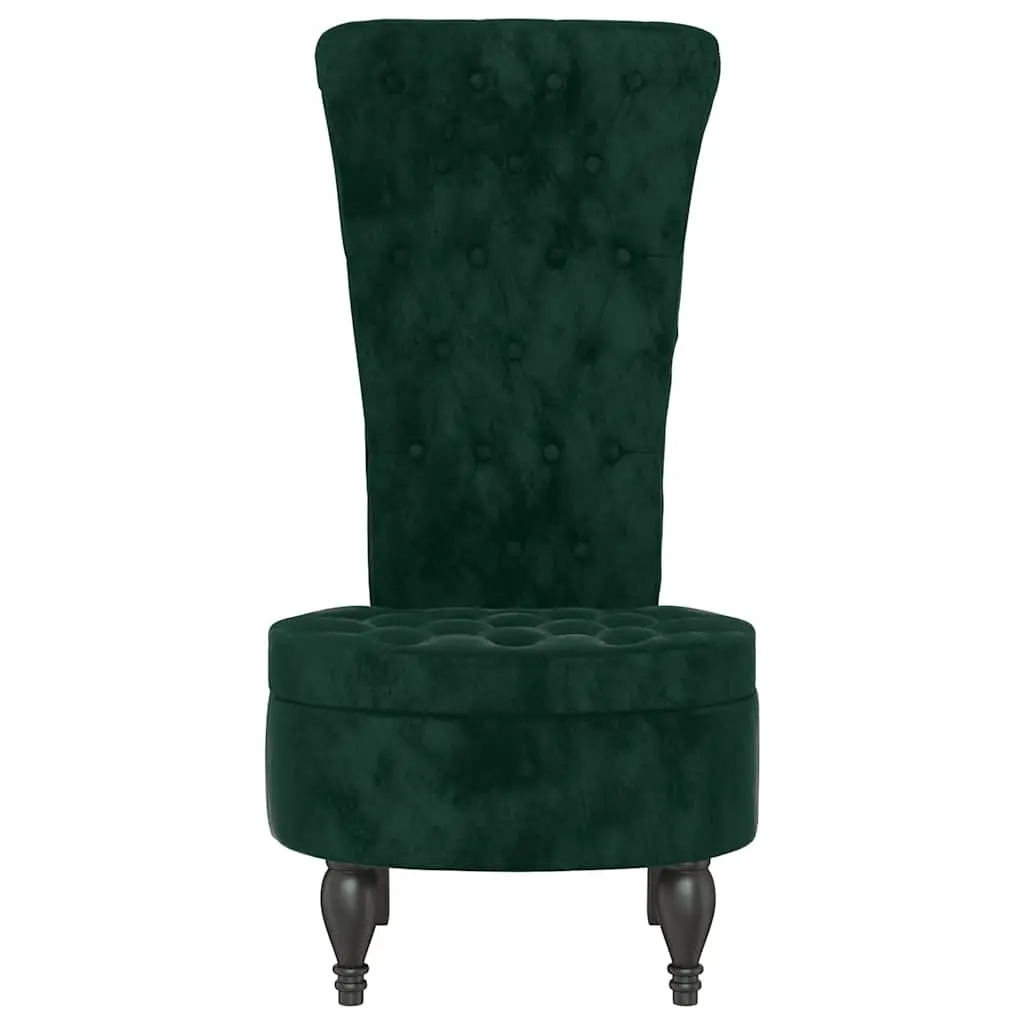 Dark Green Velvet High Back Accent Chair