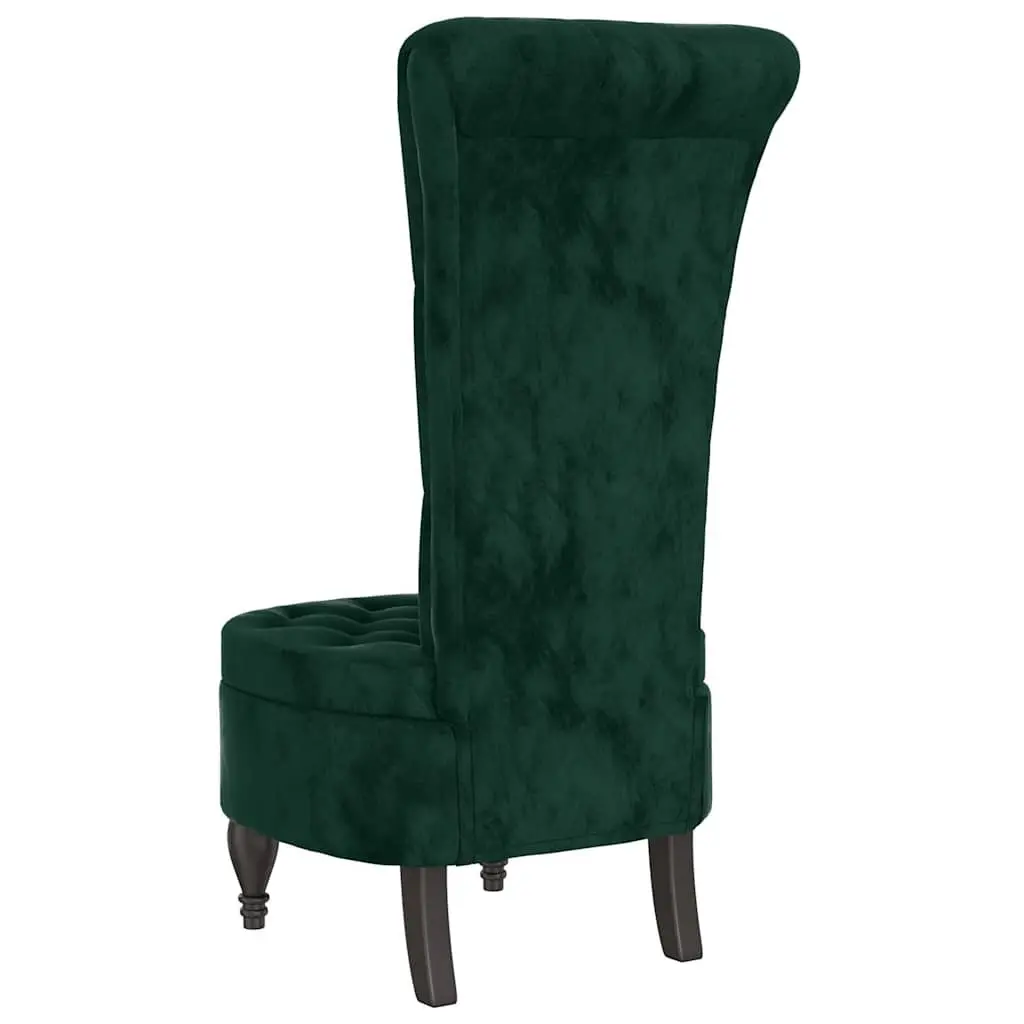 Dark Green Velvet High Back Accent Chair